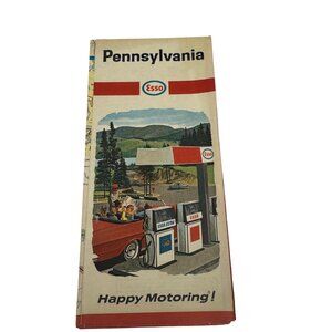 Vintage 1967 Pennsylvania Esso Road Map Humble Oil Refining Co.